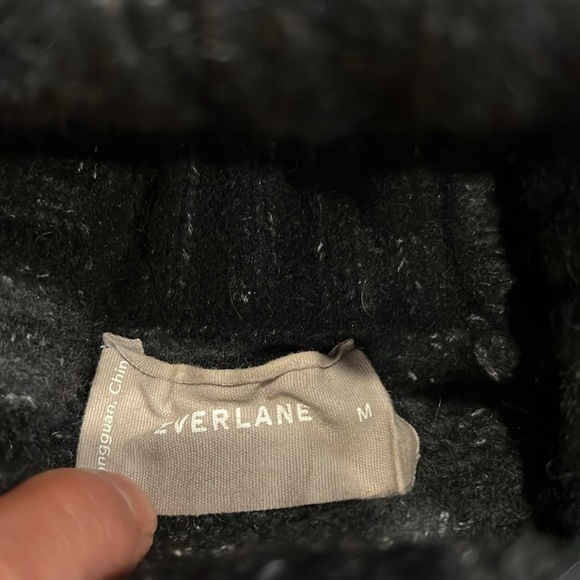 Everlane The Cloud Turtleneck Wool Cotton Alpaca Blend Womens Medium in black - Picture 5 of 9
